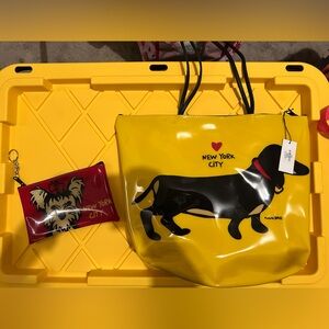Marc Tetro New York City Dog Tote and Red Pouch Set